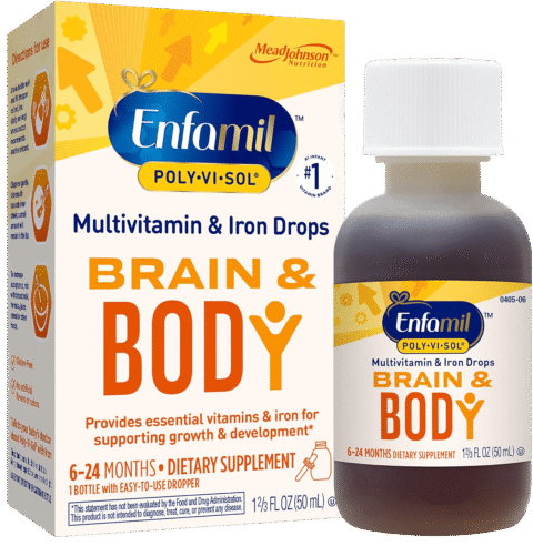 Enfamil poly-vi-sol Multivitamin & Iron Drops Brain & Body-Bổ Sung Vitamin & Sắt Cho Bé-50ml