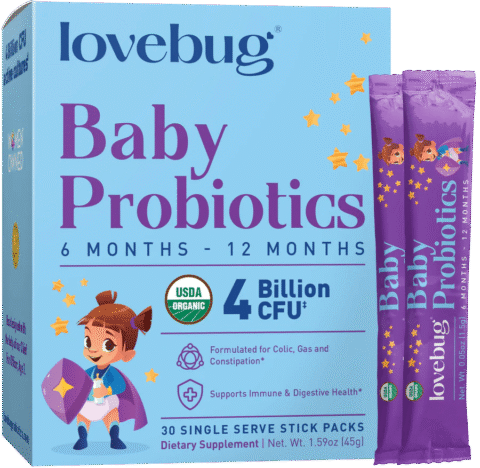 Men Vi Sinh Lovebug Probiotic Hữu Cơ - Hỗ Trợ Tiêu Hóa & Đề Kháng Cho Bé - Hàng nội địa Mỹ đi Air